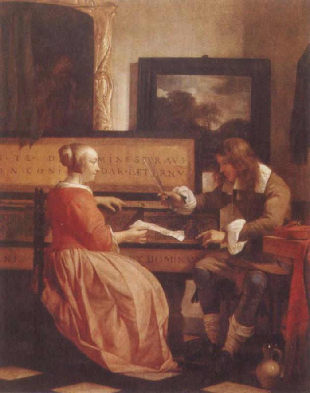 Gabriel Metsu A Man and a Woman Seated by a Virginal oil painting picture